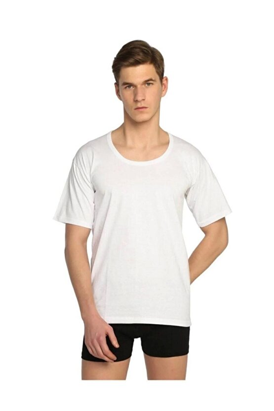 Erkek Beyaz Penye Pamuklu Fanila 6lı Paket