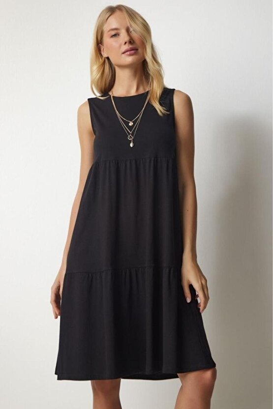 Kadın Sıfır Kol Bisiklet Yaka Aerobin Elbise