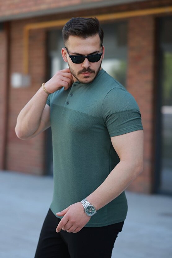 eyesof Erkek Hakim Yakalı Kısa Kollu Pamuklu T-shirt