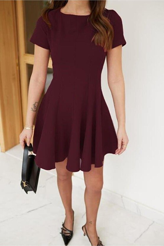 Kadın Kısa Kollu Kiloş Ithal Krep Elbise