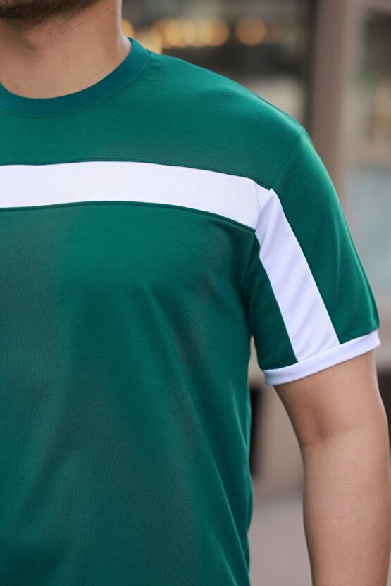 eyesof Erkek şerit Detaylı Kısa Kollu T-shirt