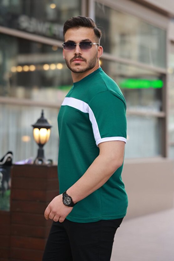 eyesof Erkek şerit Detaylı Kısa Kollu T-shirt