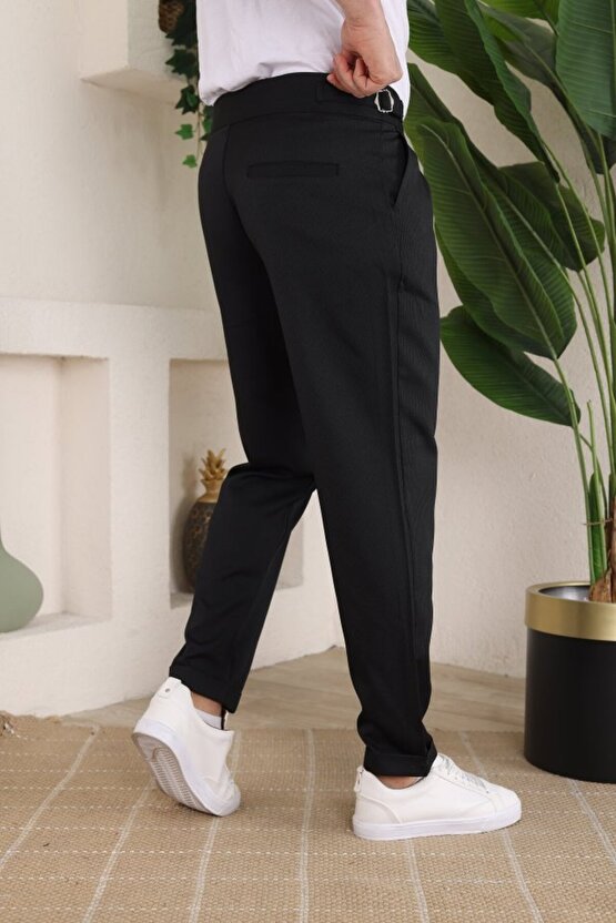 eyesof Erkek Duble Paça Yandan Tokalı Cord Desenli Old Money Pantolon