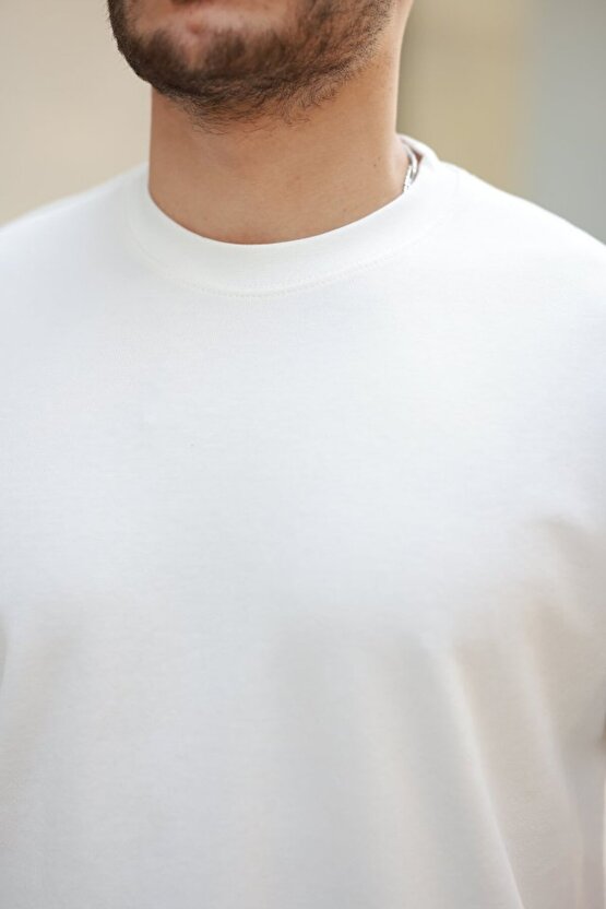 eyesof Erkek Basic Oversize Double Face Kumaş Kısa Kollu Tshirt