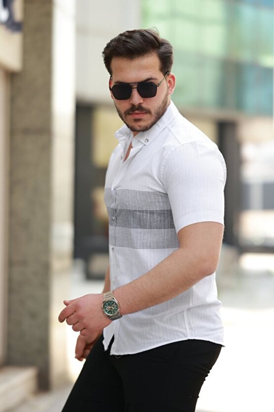 eyesof Erkek Desenli Kısa Kollu Gömlek