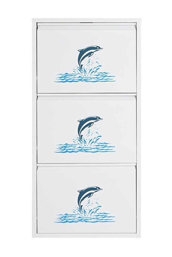 3’lü Metal Ayakkabılık (Beyaz-Yunus) | Kolay Kurulum, Dayanıklı Yapı