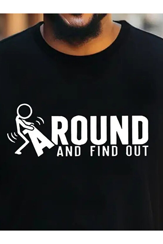 Erkek Around Baskılı Süprem T-shirt