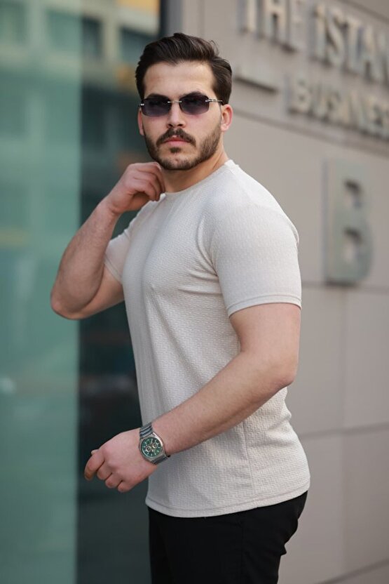 eyesof Erkek Kısa Kollu Zigzag Desenli T-shirt