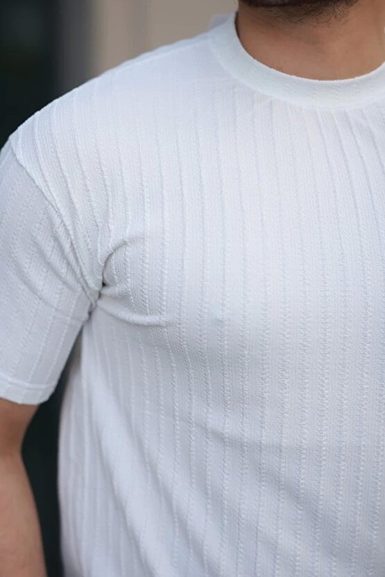 Erkek Kısa Kollu örgü Kumaş Bisiklet Yaka T-shirt