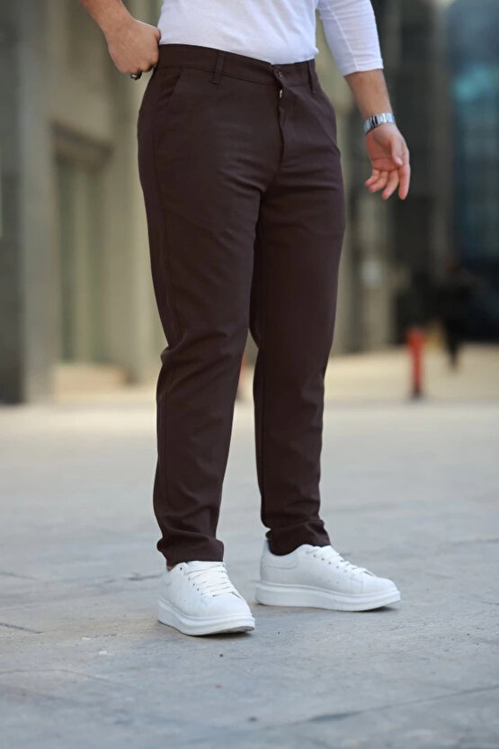 Erkek Düz Kesim Bilek Boy Kumaş Pantolon