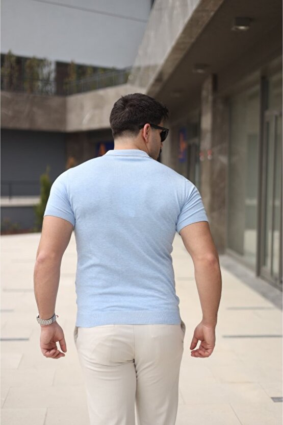 eyesof Erkek Polo Yaka Fermuar Detaylı Tişört