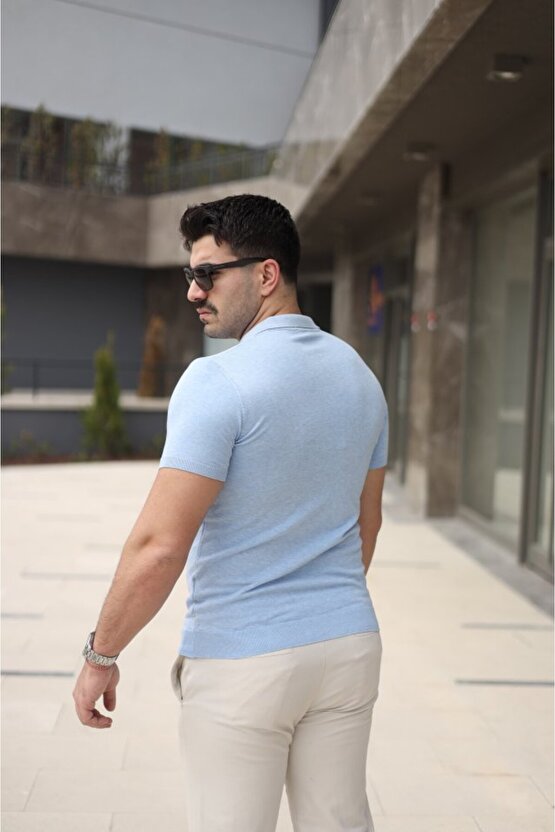 eyesof Erkek Polo Yaka Fermuar Detaylı Tişört