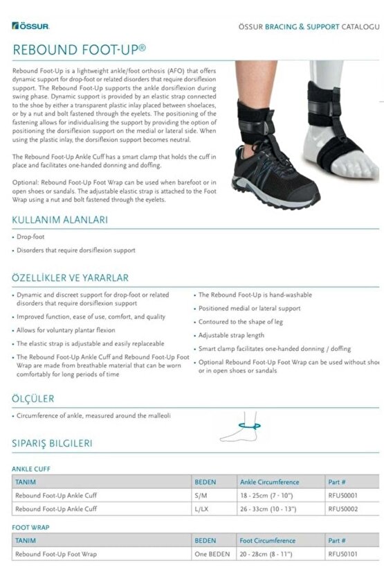 Rebound Foot-Up Düşük Ayak Bilekliği-Ayakkabı LARGEXLARGE