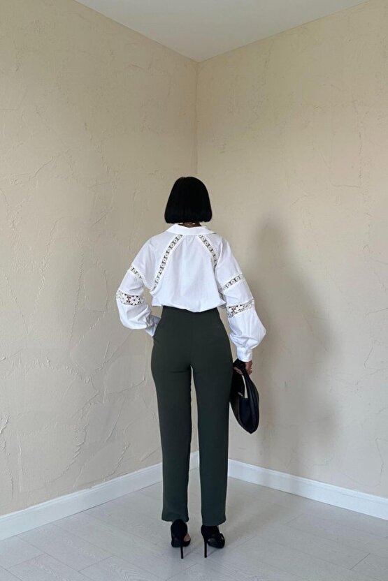 eyesof Haki Pensli Ve Dar Paça Pantolon