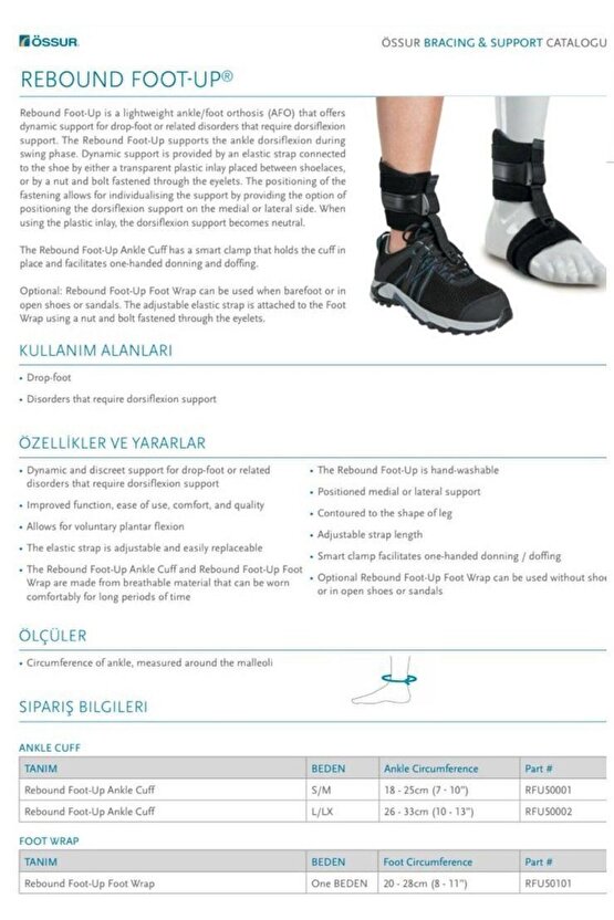 Rebound Foot-Up Düşük Ayak Bilekliği-Ayakkabı LARGEXLARGE