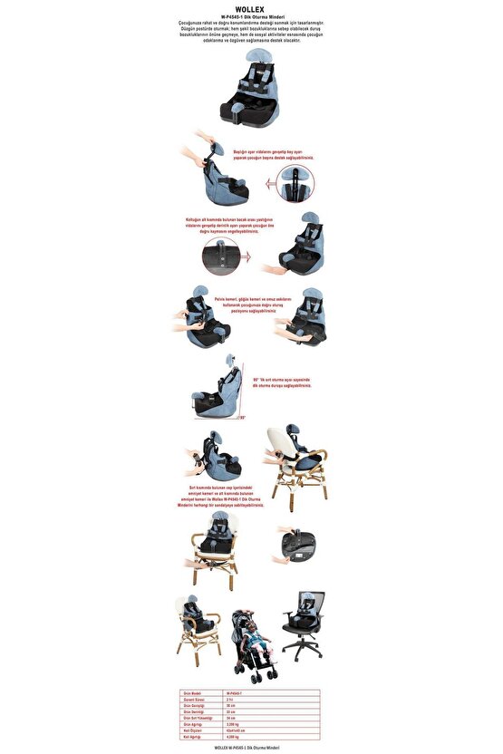 W-P4545-1 Wollex Dik Oturma Minderi