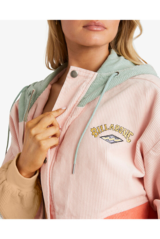 Set The Tone Hooded Corduroy Kadın Spor Ceket