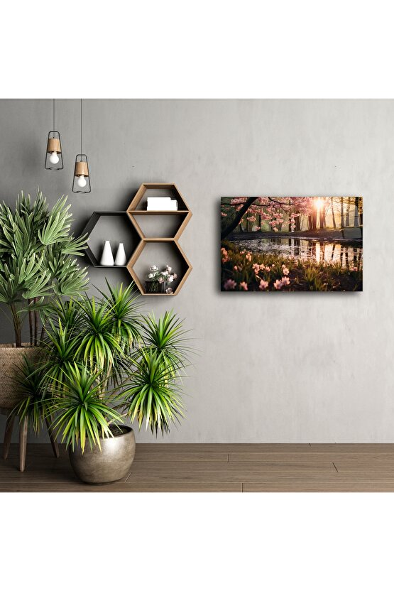 Premium Bahar Manzarası Metal Duvar Sanatı