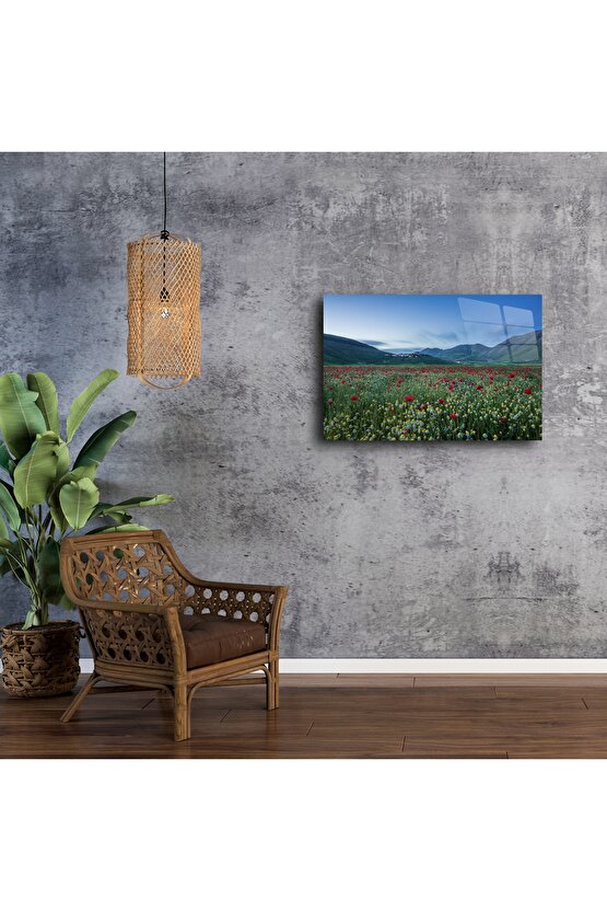 Gün Batımı Kiraz Çiçeği Kanvas Duvar Sanatı