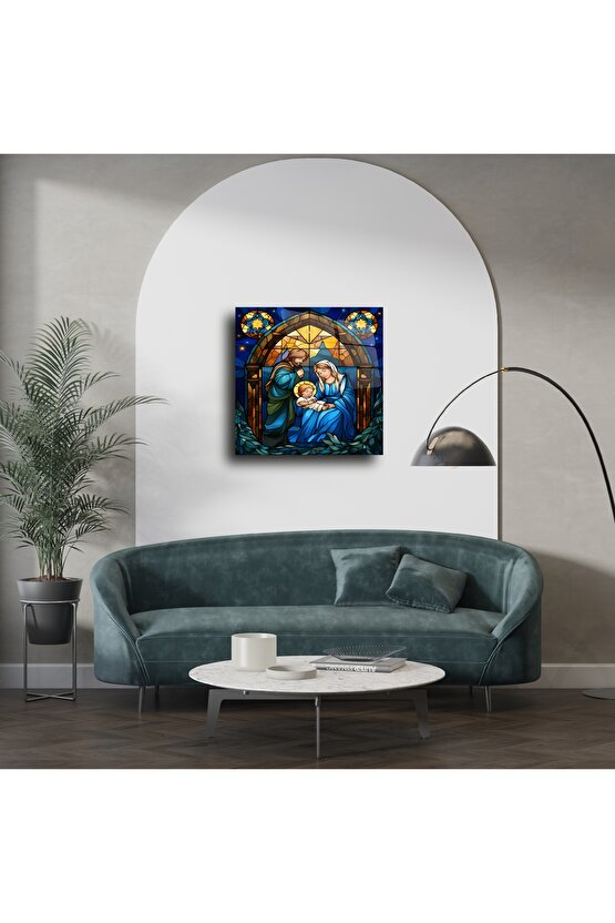 El Yapımı Aziz Aile Vitray Tablo