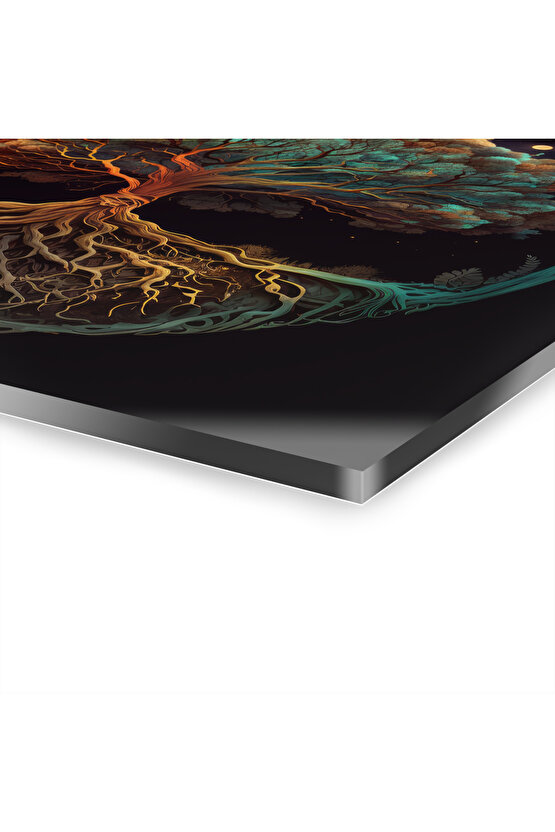 Hayat Ağacı Cam Tablo Duvar Dekoru