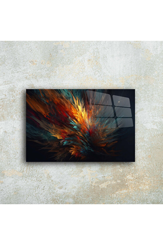 Karışık Desenler Cam Tablo Duvar Dekoru 6