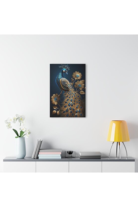 Tavus Kuşu Cam Tablo Duvar Dekoru 2