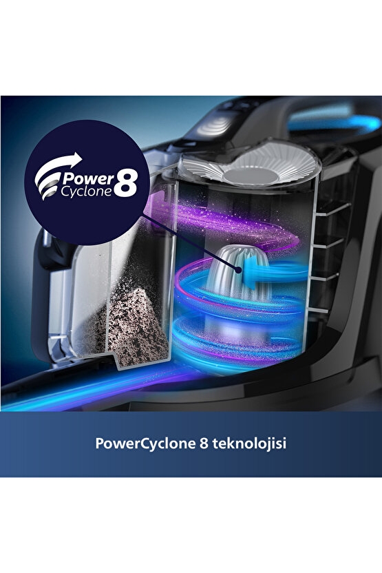 7000 Serisi Marathon Daily Torbasız Elektrikli Süpürge, 750W, PowerCyclone 8, XB715007