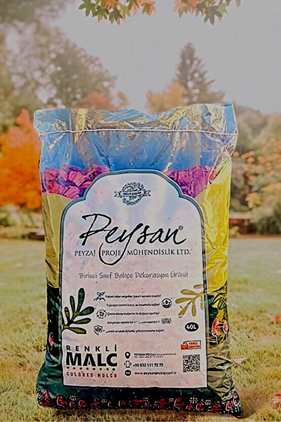 Pembe Renkli Malç 40 Litre 25-65 mm Renkli Ağaç Kabuğu Renkli Ağaç Yonga Bahçe Dekor Peyzaj Mulch