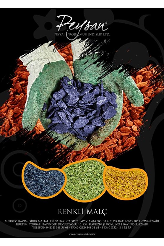 Pembe Renkli Malç 40 Litre 25-65 mm Renkli Ağaç Kabuğu Renkli Ağaç Yonga Bahçe Dekor Peyzaj Mulch