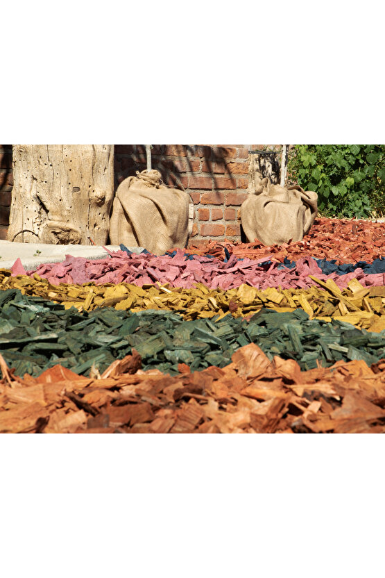 Mavi Renkli Malç 40 Litre 25-65 mm Renkli Ağaç Kabuğu Renkli Ağaç Yonga Bahçe Dekor Peyzaj Mulch