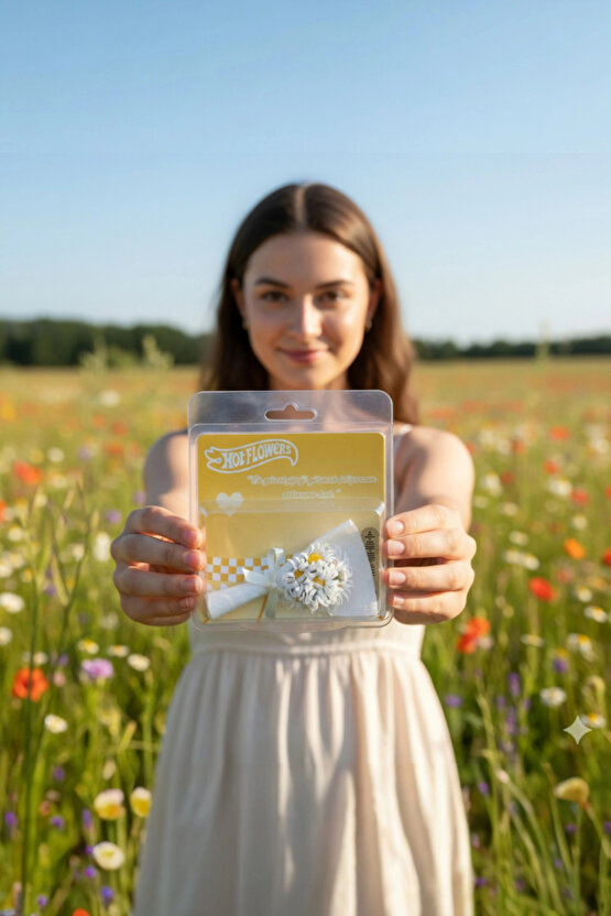 Aynalı Love Flowers Sevgiliye Özel Hediye Minik Beyaz Papatya Buketi Hot Flowers