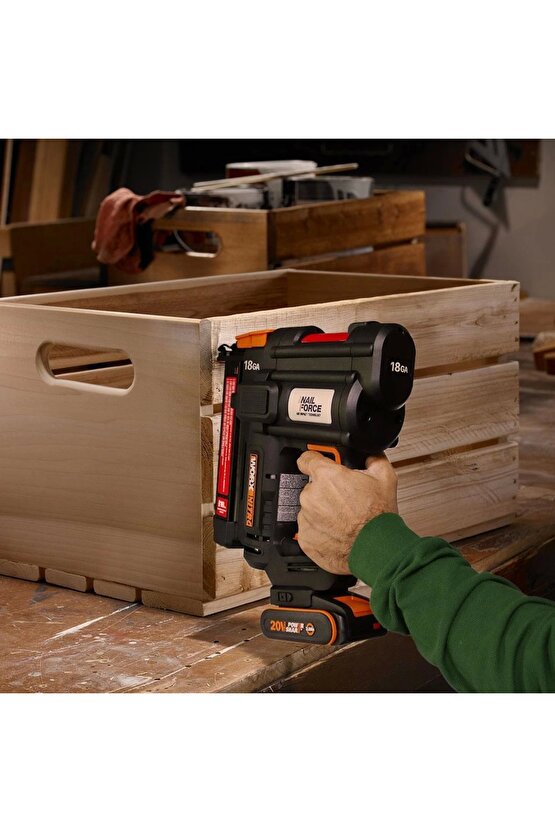 WX844 20Volt2.0Ah Li-ion 16-40mm Profesyonel Şarjlı Zımba Makinesi + 2700 Adet Yedek Zımba