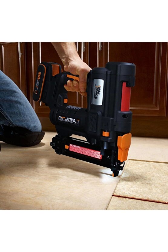 WX844 20Volt2.0Ah Li-ion 16-40mm Profesyonel Şarjlı Zımba Makinesi + 2700 Adet Yedek Zımba