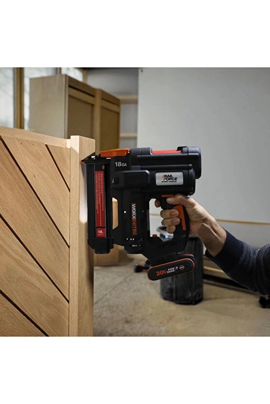 WX844 20Volt2.0Ah Li-ion 16-40mm Profesyonel Şarjlı Zımba Makinesi + 2700 Adet Yedek Zımba