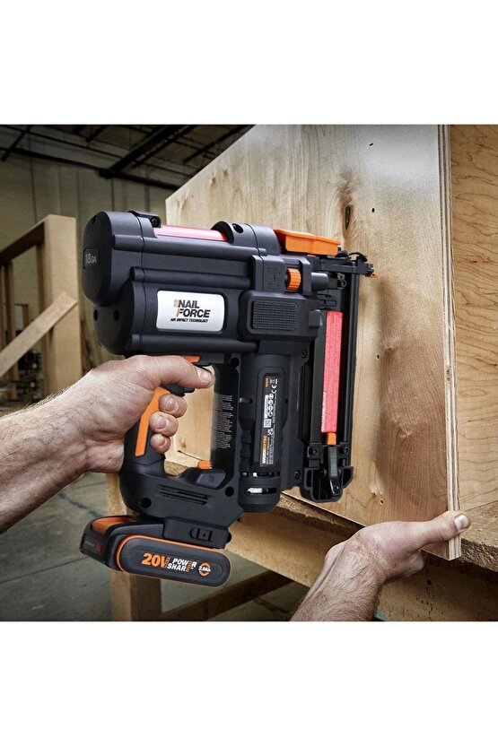 WX844 20Volt2.0Ah Li-ion 16-40mm Profesyonel Şarjlı Zımba Makinesi + 2700 Adet Yedek Zımba