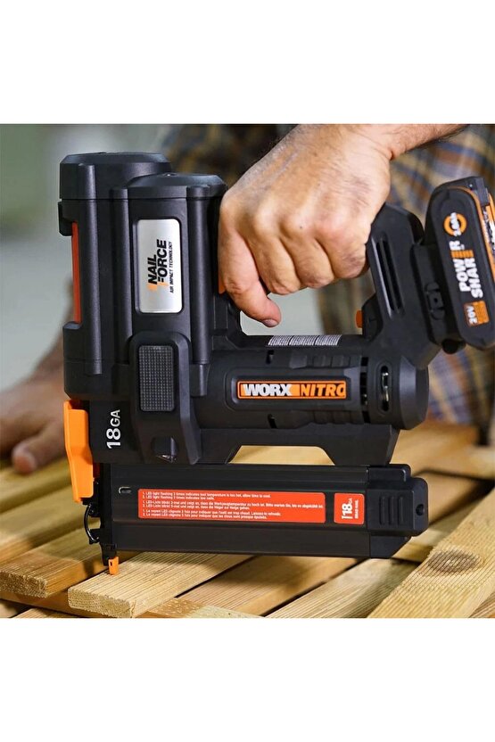 WX844 20Volt2.0Ah Li-ion 16-40mm Profesyonel Şarjlı Zımba Makinesi + 2700 Adet Yedek Zımba