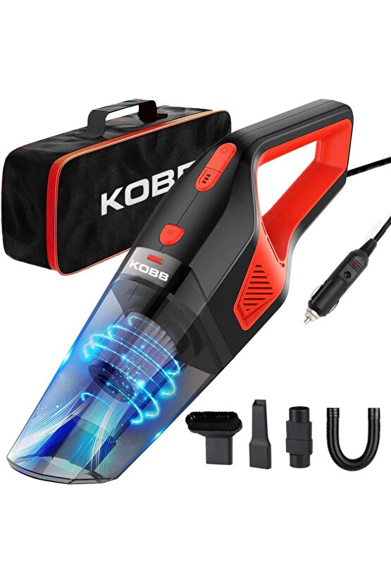 KBV12 12Volt120Watt Araç Süpürgesi + 5 Parça Aksesuar Seti + Taşıma Çantası