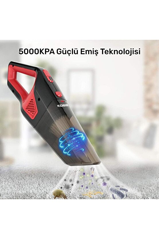 KBV12 12Volt120Watt Araç Süpürgesi + 5 Parça Aksesuar Seti + Taşıma Çantası