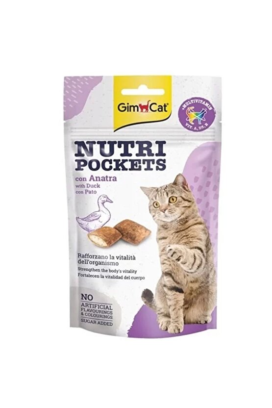 Nutri Pockets Ördekli Kedi Ödül Maması 1 Adet 60 Gr