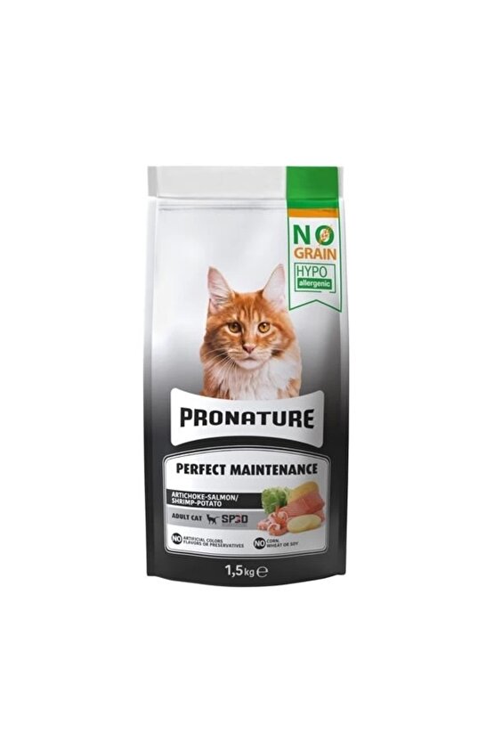 Hypo-Allergenic Tahılsız Somonlu Karidesli Yetişkin Kedi Maması 1.5 Kg