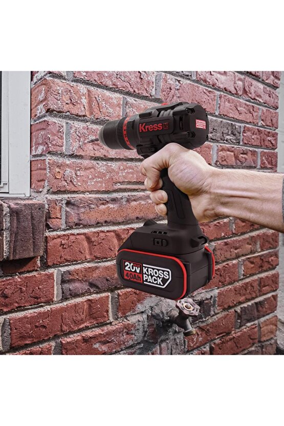 KUC30 20Volt4.0Ah Li-ion Çift Akülü Kömürsüz Profesyonel Şarjlı Darbeli Matkap