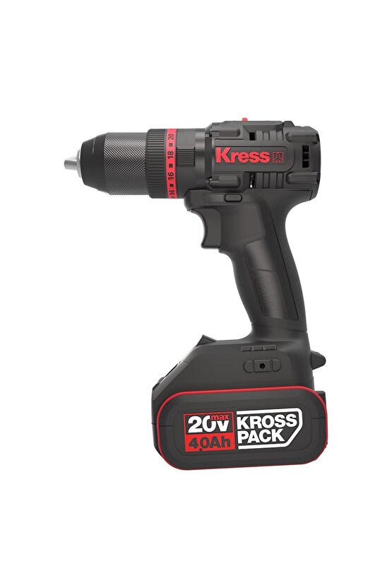 KUC30 20Volt4.0Ah Li-ion Çift Akülü Kömürsüz Profesyonel Şarjlı Darbeli Matkap