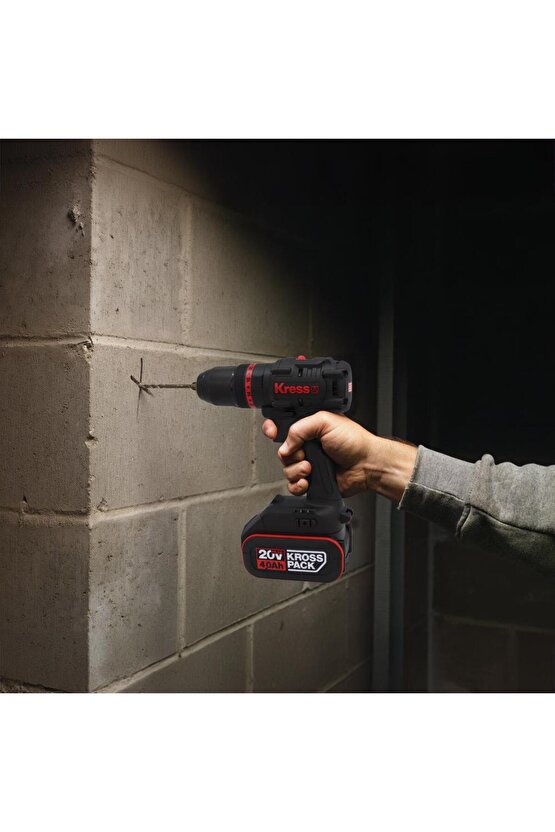 KUC30 20Volt4.0Ah Li-ion Çift Akülü Kömürsüz Profesyonel Şarjlı Darbeli Matkap