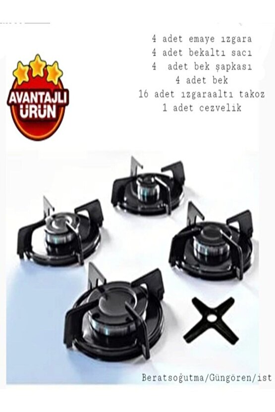 Üniversal Cam Ocak Üst Aparatları Izgara&bek Takımı Seti 33 Parça