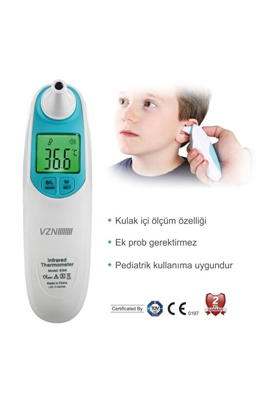 Alın- Kulak ve Nesne,oda Için Temazsız Ateş Ölçer