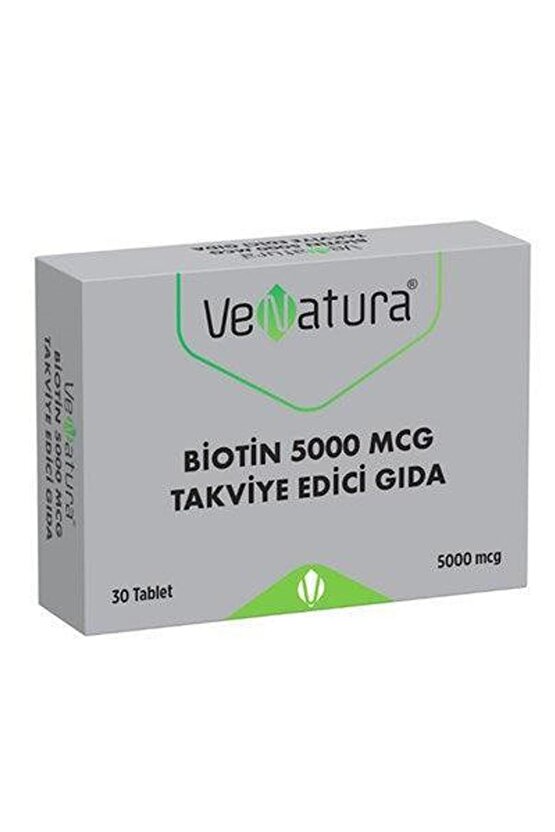 Biotin 5000 mcg Takviye Edici Gıda 30 Tablet