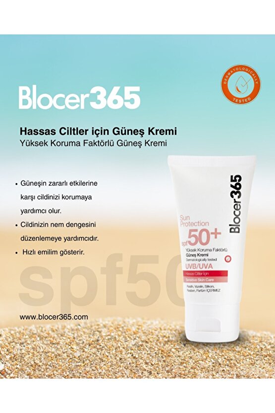 Blocer365 Hassas Cilt SPF50+ Güneş Kremi 50 ml