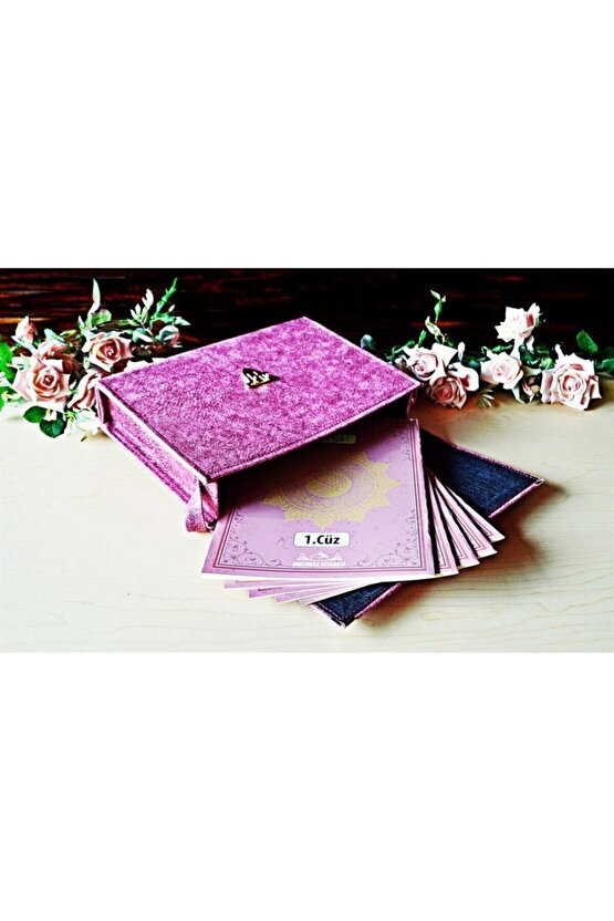 Hatim Cüzü Hatim Seti 30 Cüz Rahle Boy Çantalı Lila Kuranı Kerim Mevlit Hediyeliği-MEDRESE