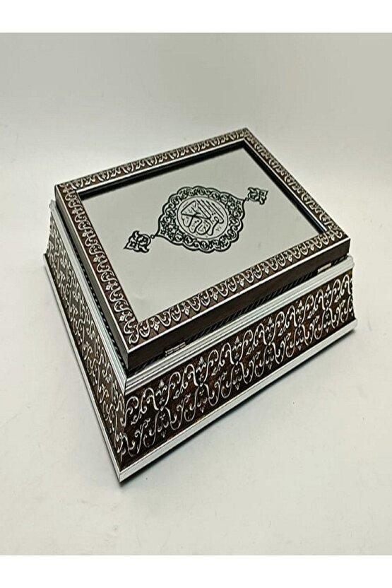 Lüx Aynalı Çerçeveli Kutu Kadife Kaplı Kuranı Kerim